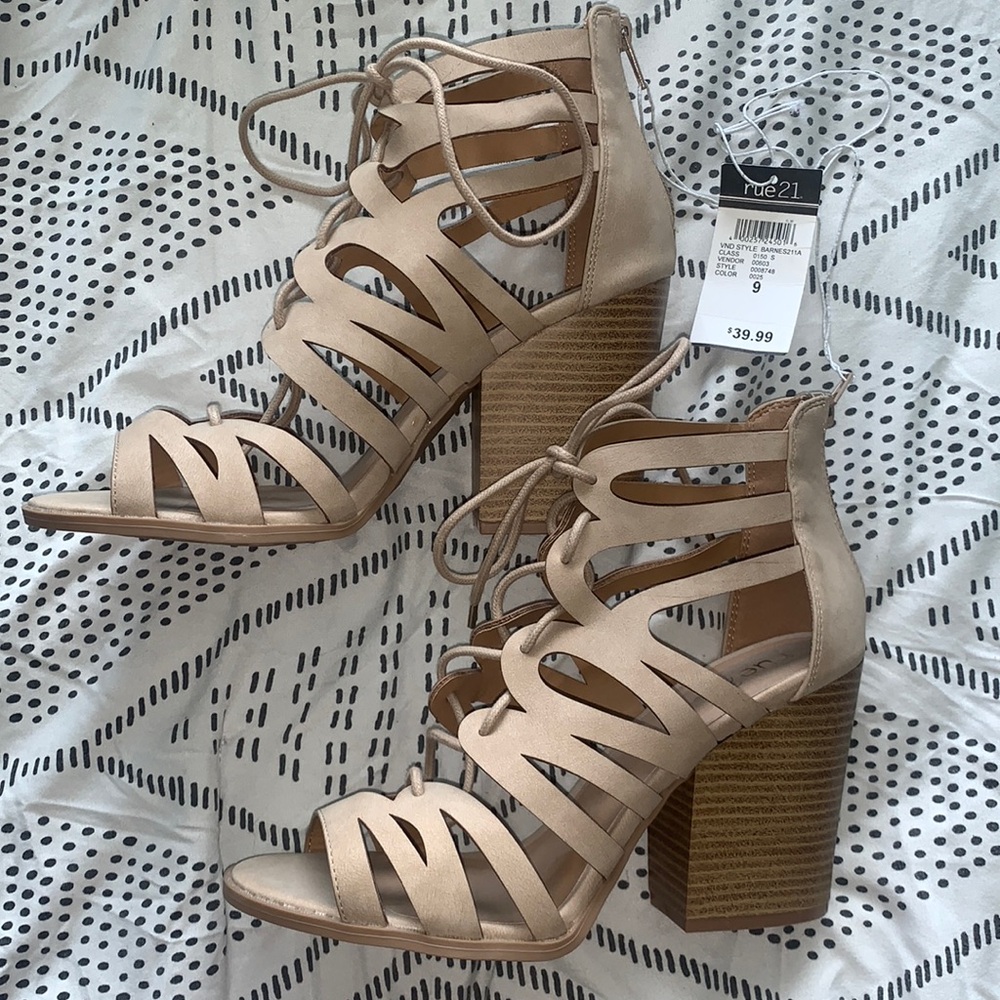 Nude strappy heels new w tags
